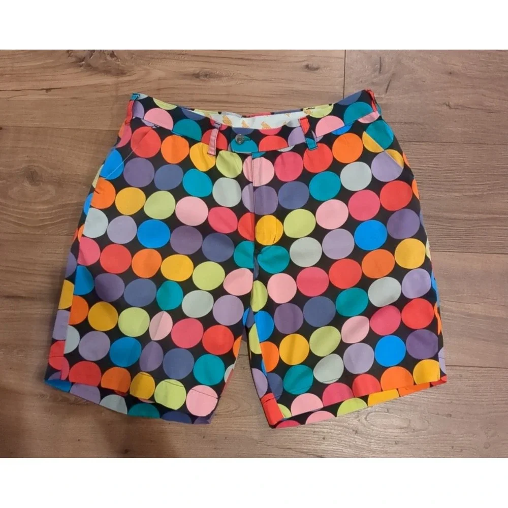 Loudmouth Mens Multicolor Dotted Golf Shorts Size‎ 36